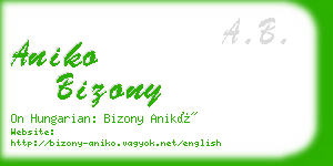 aniko bizony business card